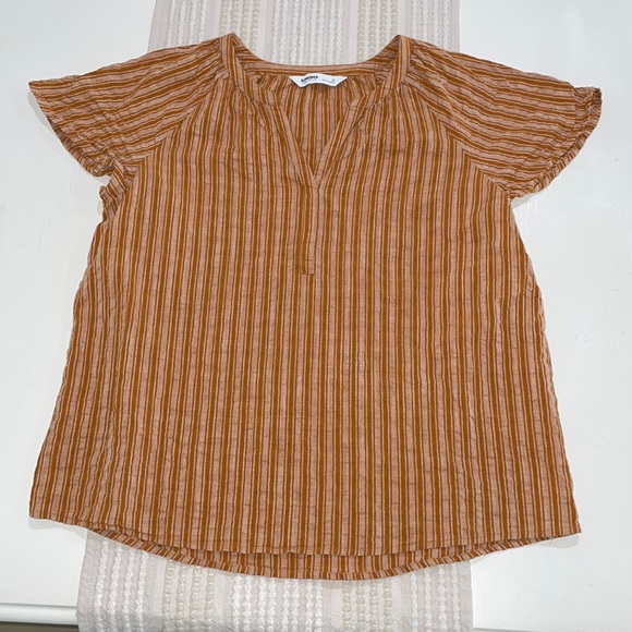 Sonoma Tops - Sonoma striped brown blouse. Women's M. 55/45 cotton/rayon. Like new condition.